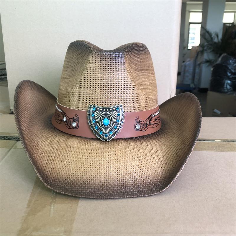 Western Cowboy Rose Red Love Accessories Thickened Summer Cowboy Hat Sun Hat 2025 New Knight Hat Cowboy Men and Women
