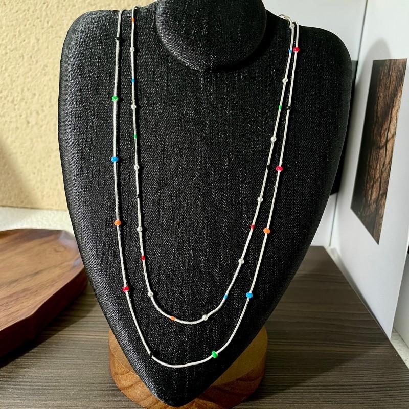 

Капающее масло Doudou ожерелье из бисера нишевая мода высокое чувство ключичная цепочка универсальный темперамент простые украшения женщины