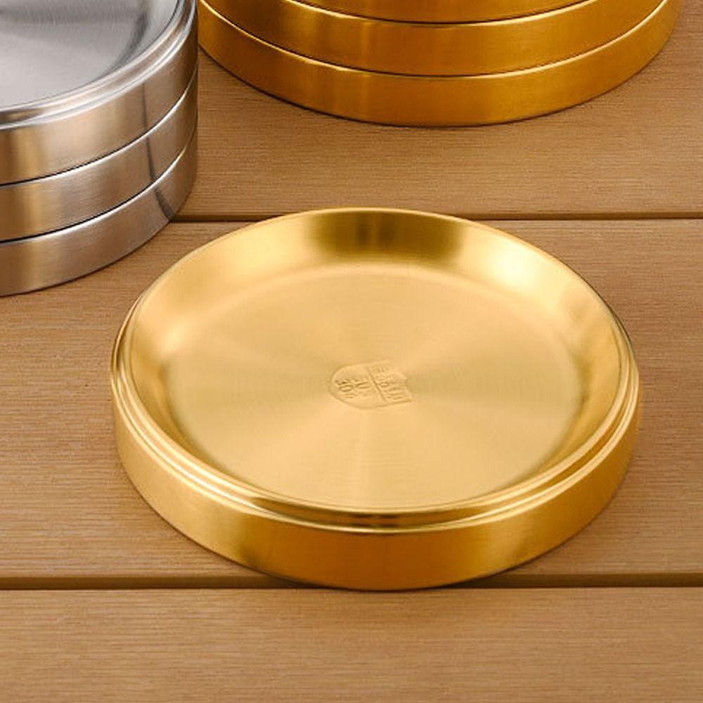 Thickened Barbecue Tray 304 Stainless Steel Steak Salad Plate Fruit Cake Tray  Kitchen