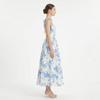 Vestido Corsé Bustier Floral para Mujer Tirantes de Lazo Fruncido Fluido Boho Largo Vestido de Sol