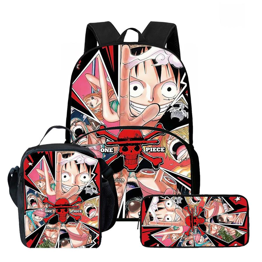 15 Inch One Piece Lightweight 3PCS School Backpack Set with Front Pocket, Lunch Bag, Pencil Case, Unisex for Boys Girls Age 6-10