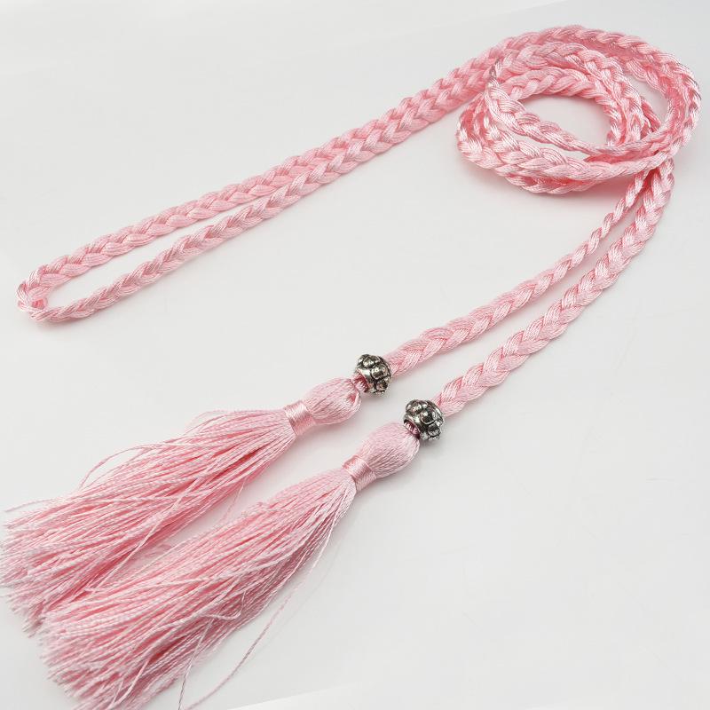 Damesleren riem in Koreaanse stijl met strik en kwastje tailleketting