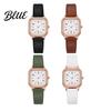 Quartz Movement Watch Women Square Dial Faux Leather Strap Ladies