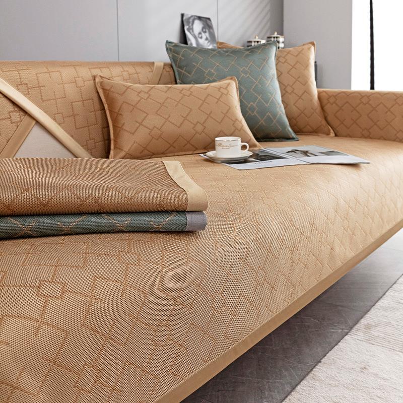 Light Luxury Ice Silk Sofa Cushion Summer Summer Ice Cushion Modern Simple High-End Breathable Non-Slip Mat Sofa Cover