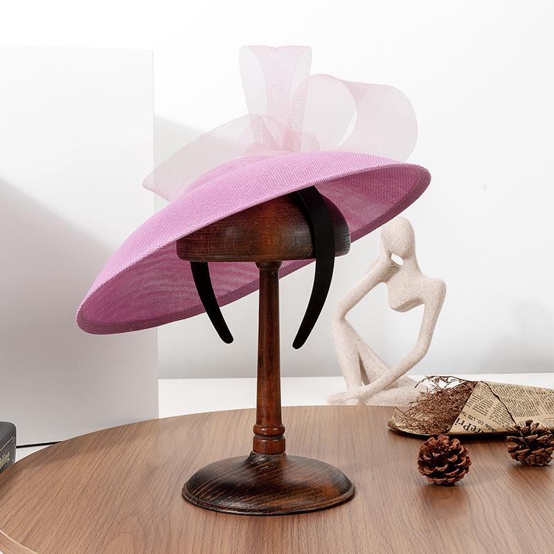 new spring and summer big-brimmed top hat children French retro fashion small headgear bow socialite banquet
