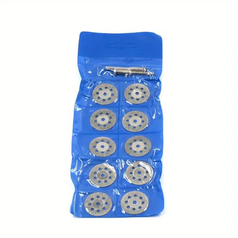 10Pcs Mini Sharp With Hole Diamond Cut Off Rotary Tool Cutting Disc Disks DIY Tools Accessories For Dremel 2Pcs Rod