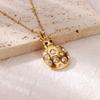 Zircon Ladybug Necklaces For Women Geometric Pendant Stainless Steel Gold Color Rainbow Ladybug Necklace Jewelry Gift