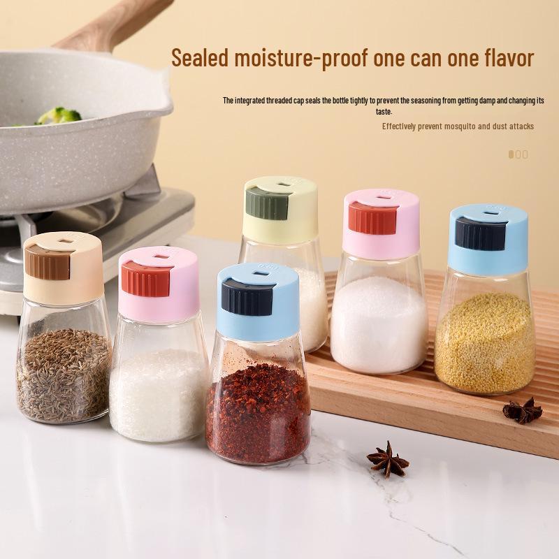 Press-Type Plastic Spice Jar for Controlled Seasoning