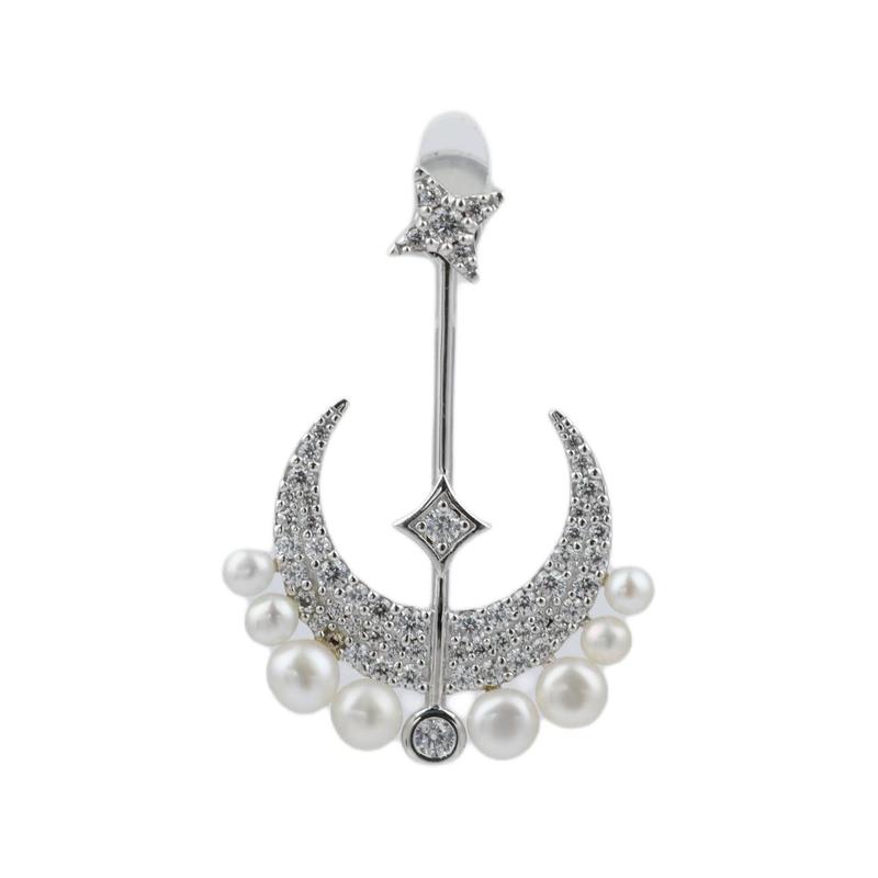 APM Monaco Single Star and Moon Series 925 Silver Earrings Women s Silver AE12585XPL