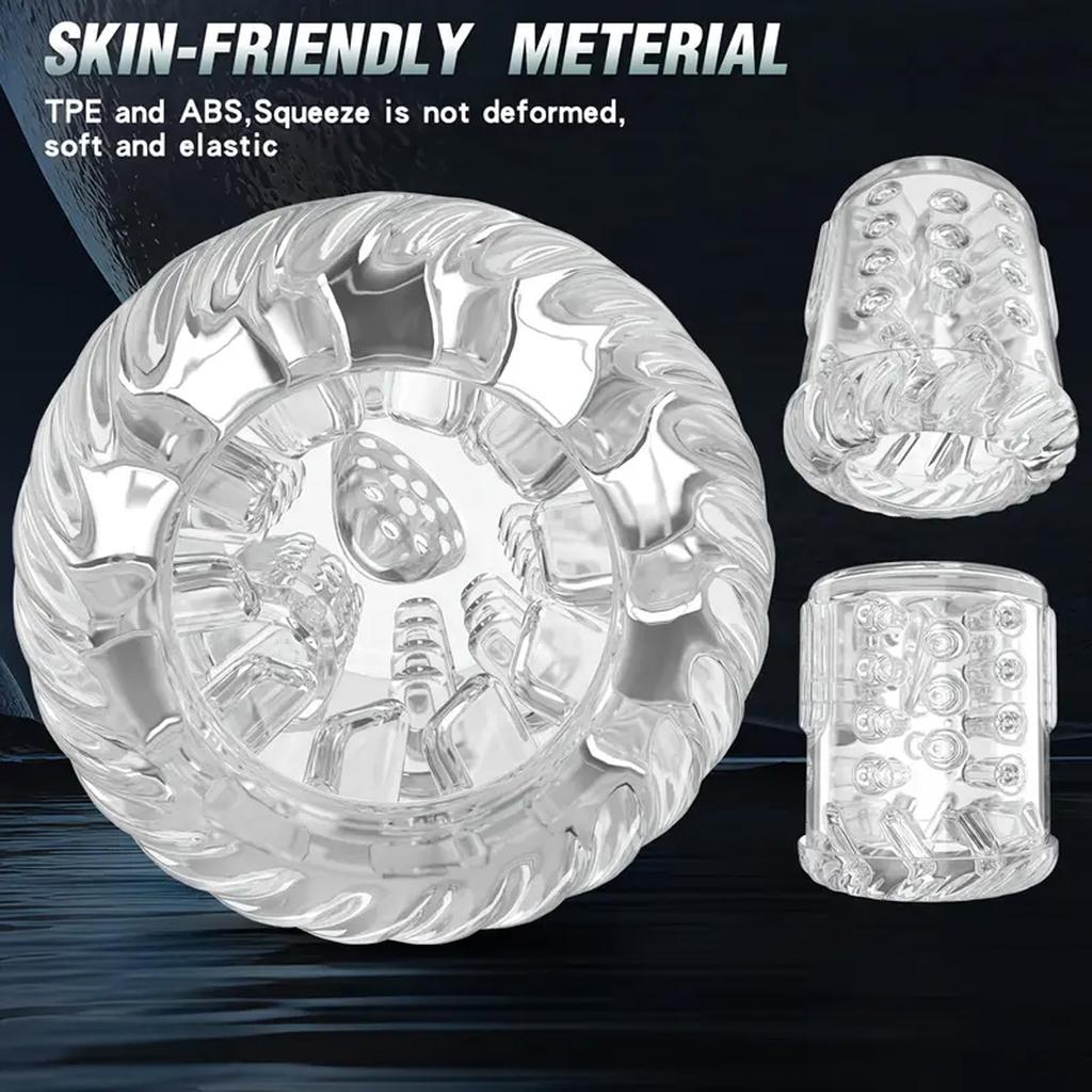 Automatic Male Sex Toys Penis Pumps Male Sex Toys with Suction Vibration Thrust and Rotation 7 Modes Textured 3D Simulation Sex Toys