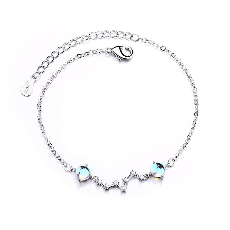 Βραχιόλι 925 Silver Star Fashion Κορεάτικο Διπλό Βραχιόλι Κρυστάλλινο Αστέρι με πέντε άκρες