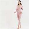 Women's Seamless Thermal Fleece Underwear Suit with Hyaluronic Acid - Slim Fit, Plus Size, Autumn Pants