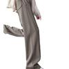 Women's 2024 Fleece-Lined Sports Sweatpants: Drape, Narrow, Slimming Straight, and Wide Leg Styles for Spring & Autumn