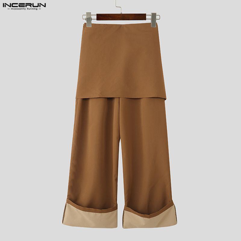INCERUN Men Zip-up Wrap Waist Casual Loose Thin Baggy Trousers Pants