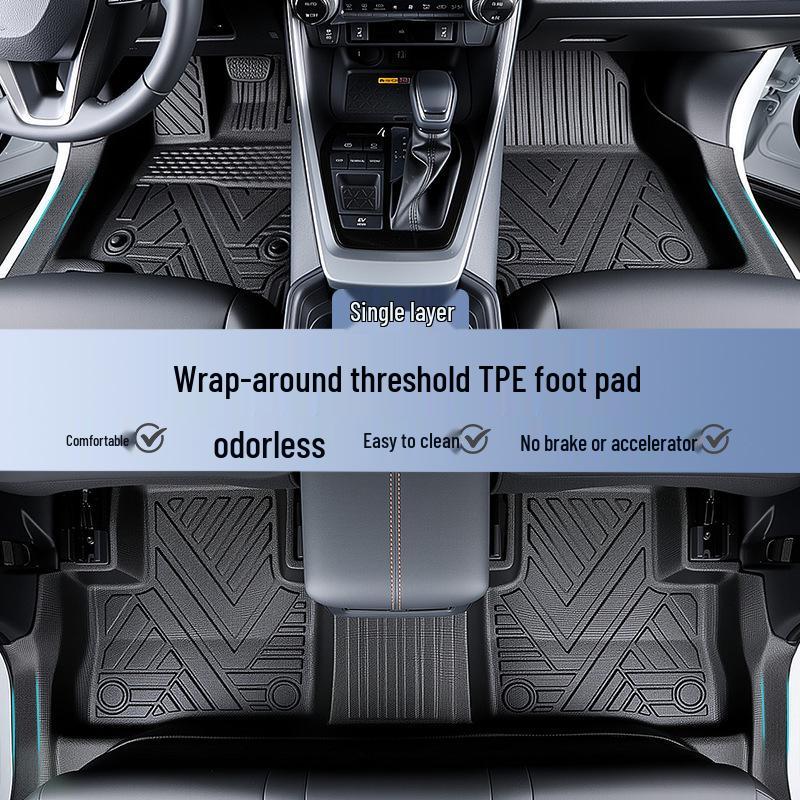 Yongjue TPE Full Coverage Floor Mats for RAV4 - Stylish Car Interior Decor
