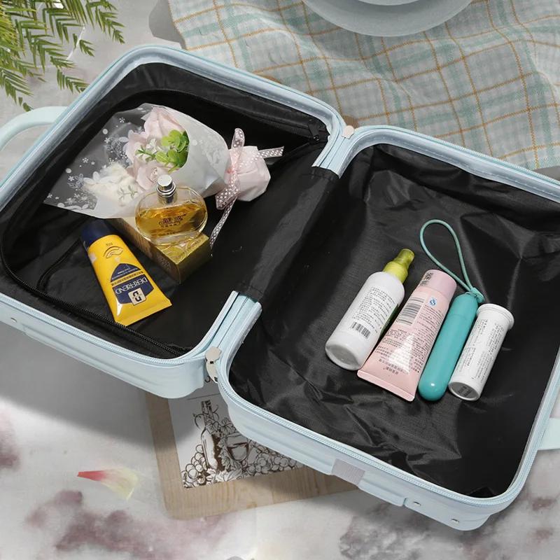 New Minimalist Style Portable Suitcase 14 Inch 16 Inch Makeup Box with Small Mini Travel Password Box Storage Bag As A Souvenir