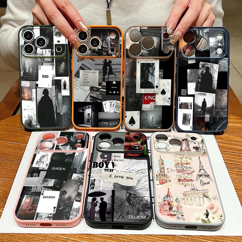 Fashion Collage Style Case For iPhone 17 Pro Max Magnetic For Magsafe Hybrid Slim Matte Cover For iPhone 16 15 14 13 Pro Max