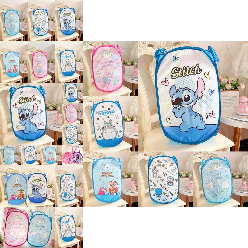 Large And Colorful Stitch Sumikkogurashi Collapsible Laundry Bag For Space-saving Storage