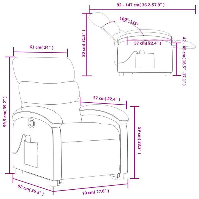 VidaXL Fauteuil inclinable de massage Rouge Similicuir 3204052