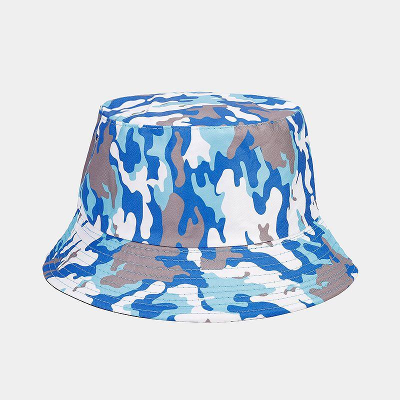 Outdoor Sunshade Camouflage Foldable Sun Beach Fishing Double-Sided Cotton Fisherman Camo Reversible Bucket Hat Cap