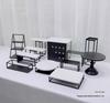 Silver Dessert Display Stand for Corporate Coffee Break and Afternoon Tea
