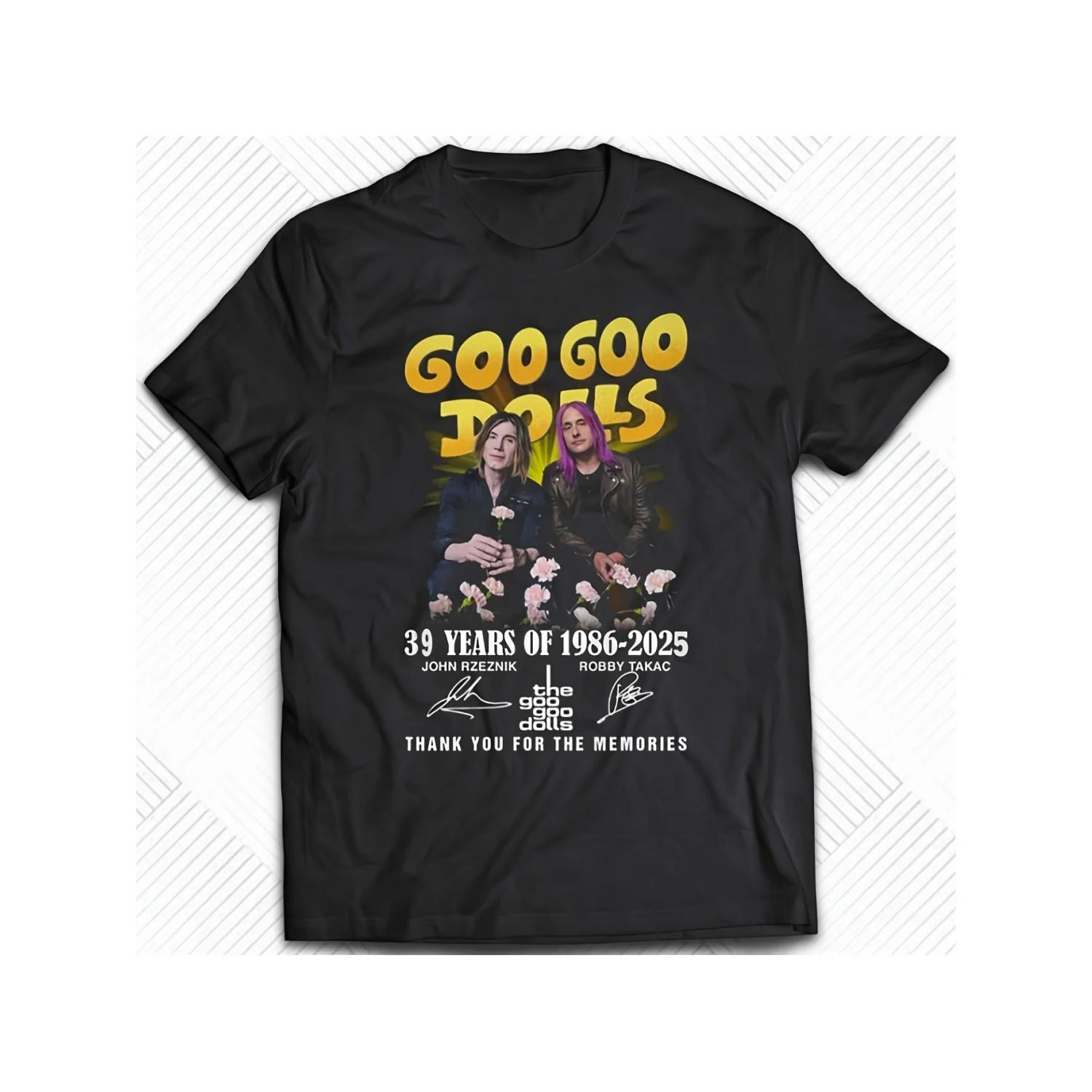 

Goo Goo Dolls 39th Anniversary Concert Commemorative T-shirt 1986-2025 Thank You Memories _ Casual Printed Pattern Men s Choice S чёрный