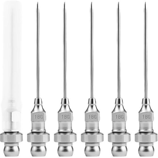 6Pcs Grease Gun Needle Tips Injector Narrow Needle Dispenser Air Nozzle Tool Small Bearing Portable and Detachable Greaser Coupler Seal Ball Joints