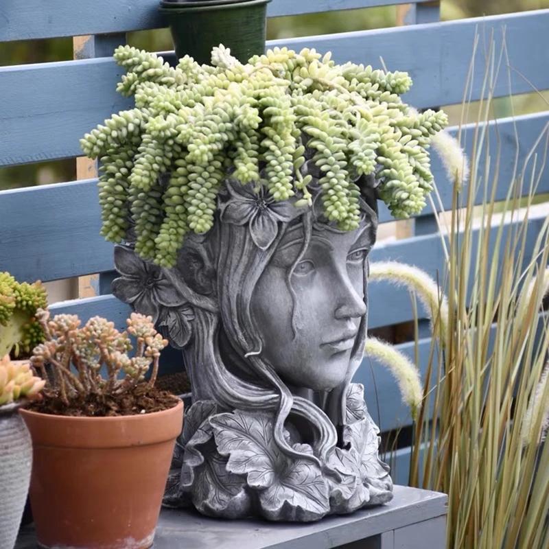 Goddess Concrete Silicone Pot Mold Succulent Flowerpot Clay Cement Plaster Molds DIY Home Garden Flower Pots Mould