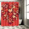 Romantic Multi-Heart Shower Curtain - Waterproof, Mildew-Resistant, Machine Washable for Valentine's Day Bathroom Decor
