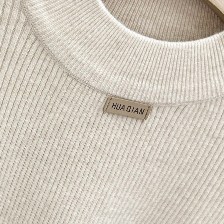 Versatile Women's Sweater Autumn and Winter Half-high Collar Knitted Top Large Size Base Shirt Trendy