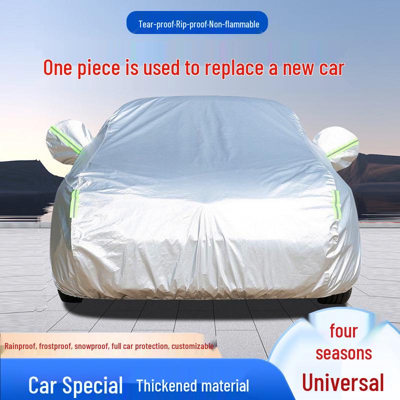Universal All-Season Oxford Cloth Car Cover - Thick, Sunscreen, and Rainproof