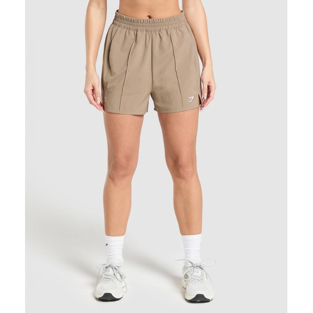 

Gymshark Коричневые шорты с защипами Lifestyle B8a6m Nc0s XS