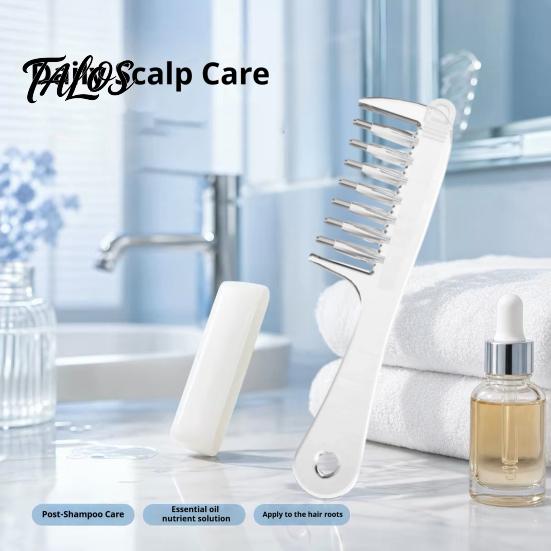 Essential Oil Hair Comb Scalp Applicator Comb, Round Massage Ball Teeth Design, 10ml Capacity, for Growth Clear Leakproof Portable Liquid Dispenser