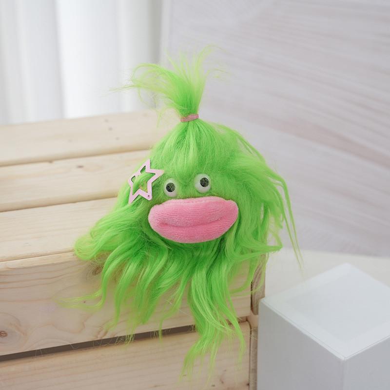 Cute And Funny Plush Doll Keychain With Colorful Hair For Stylish Bag Accessory
