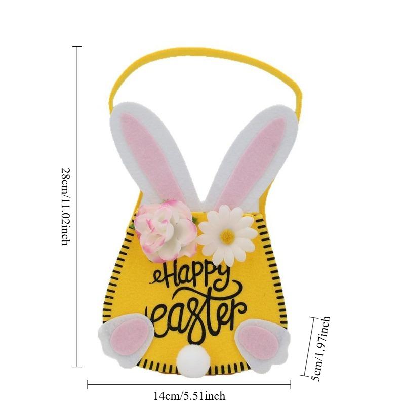 1pcs Easter Handheld Basket Home Rabbit Decoration Simple Storage Basket Cute Bunny-Shaped Tote for Easter Gifts & Home Decorate