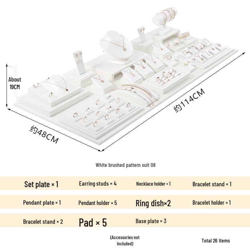 White Jewelry Display Stand for Bracelets, Rings, and Necklaces