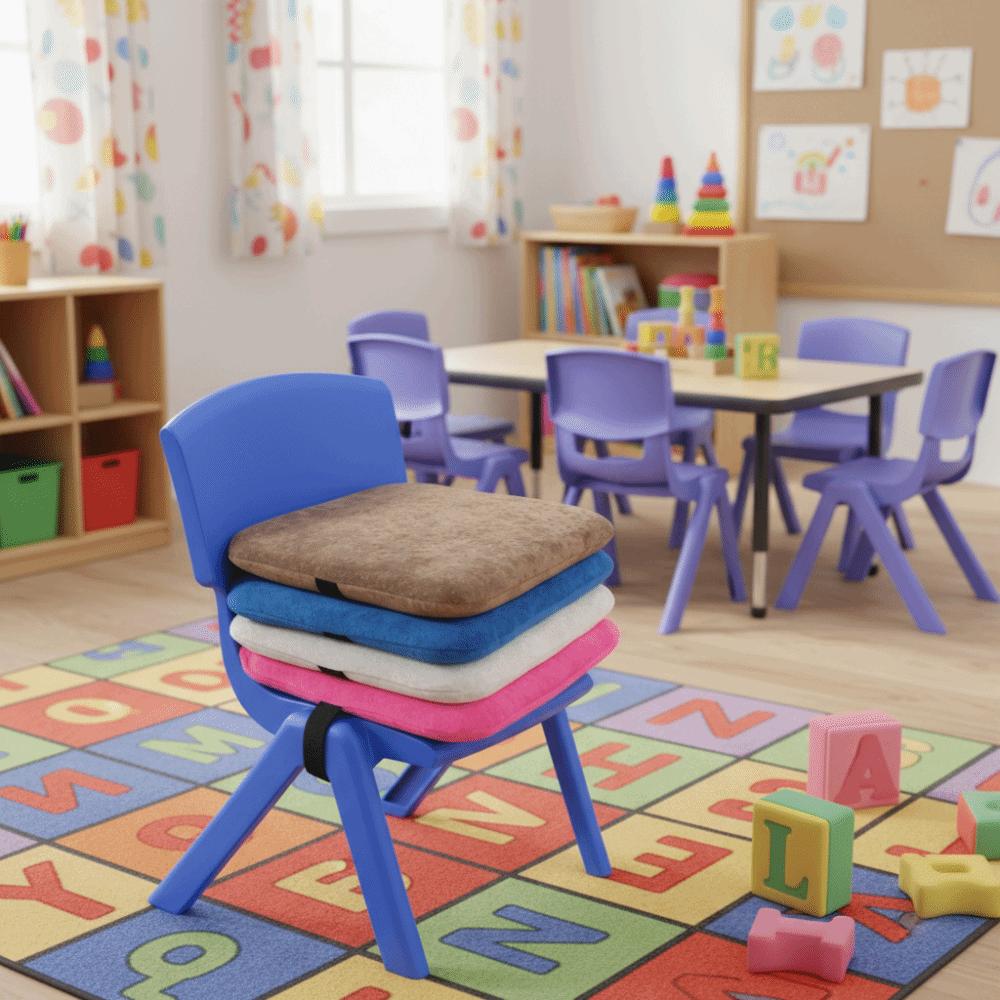 Square Seat Cushion with Strap Plastic Stool Pad Universal Student Chair Cushion Kindergarten