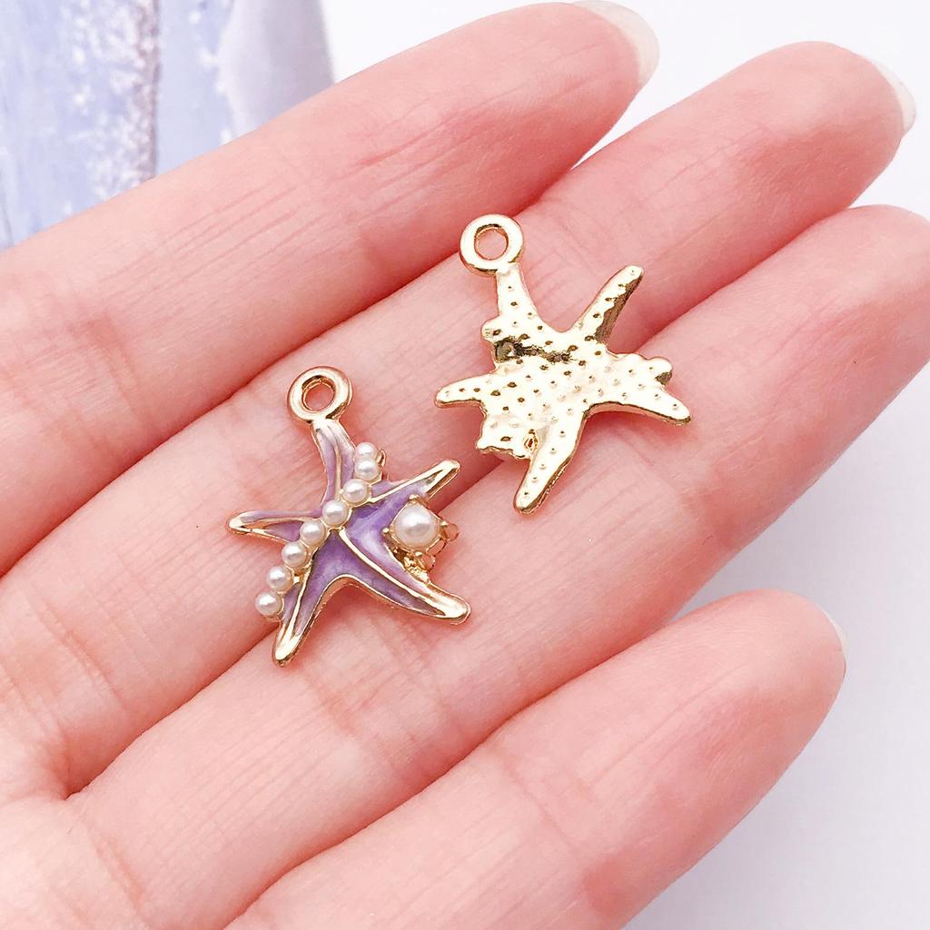 Alloy Pearl Inlaid Fishtail Charm for DIY Necklace, Bracelet & Earrings – Luxury Jewelry Accessory