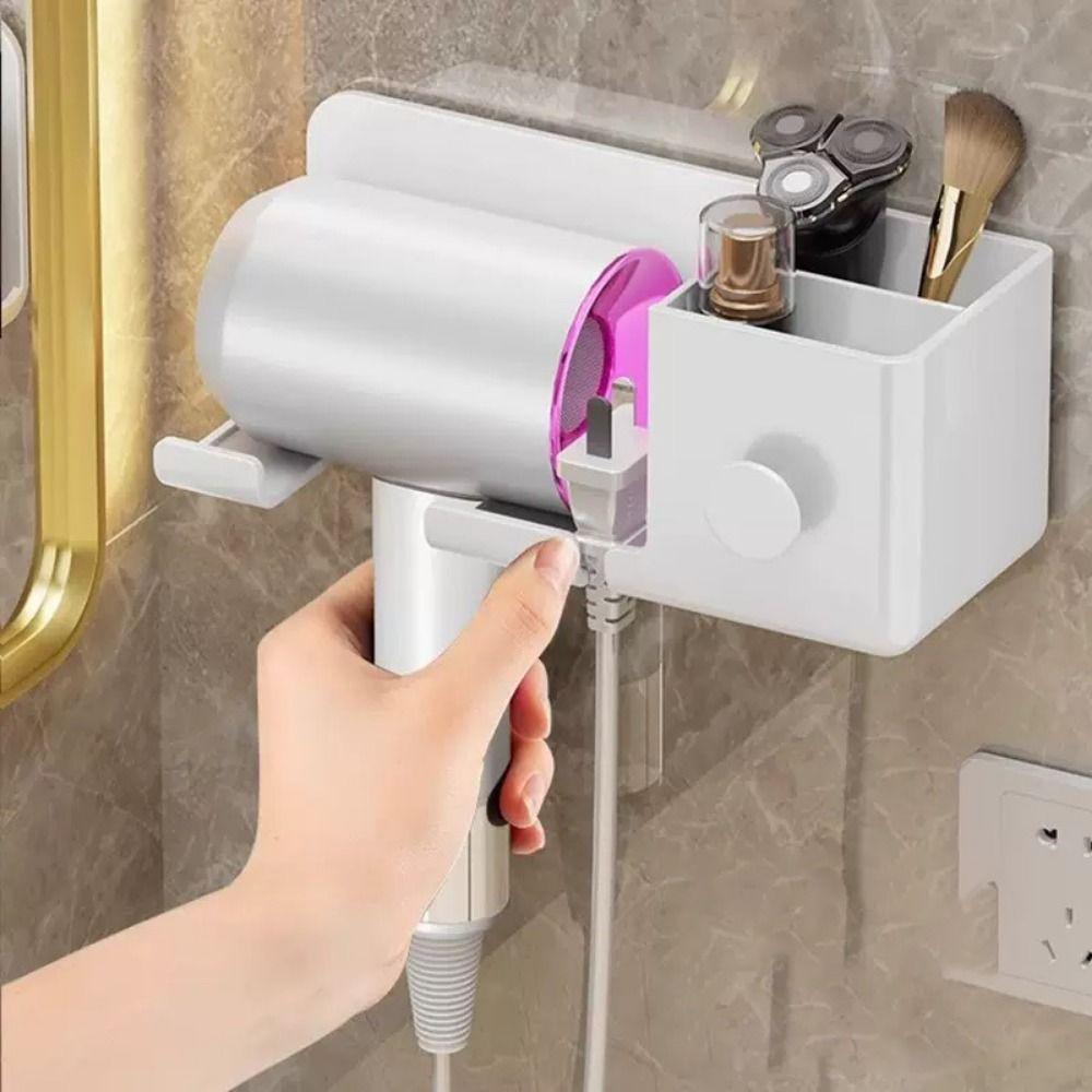 Plastic Hair Dryer Holder Wall Mounted Dryer Hair Stand Durable Storage Rack  Bathroom Accessories