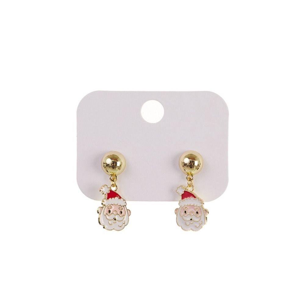 2 pcs Cartoon Cute Christmas Earrings Christmas Tree Santa Claus Earrings  Jewelry