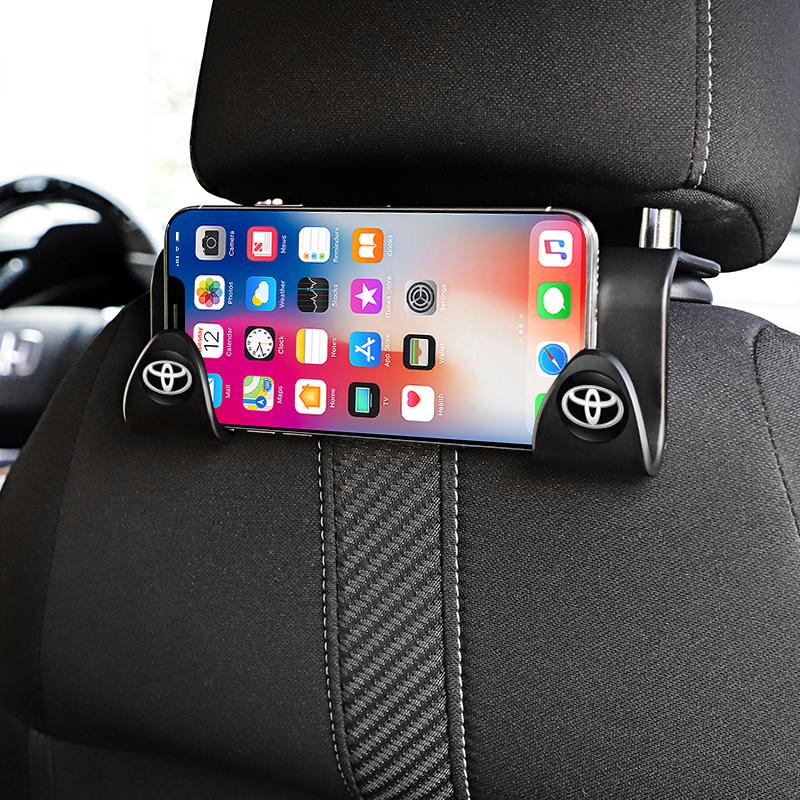 2Pcs ABS Car Logo Seat Back Hooks Accessories For Toyota 86 Mirai Supra Prado Alphard Crown Vellfire Venza Avalon Prius Camry CH