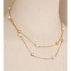 Eetit New Square Chain Stylish Stainless Steel Simulated Pearls Layered Stacking Necklace Women Fashion Charm Collar Jewelry