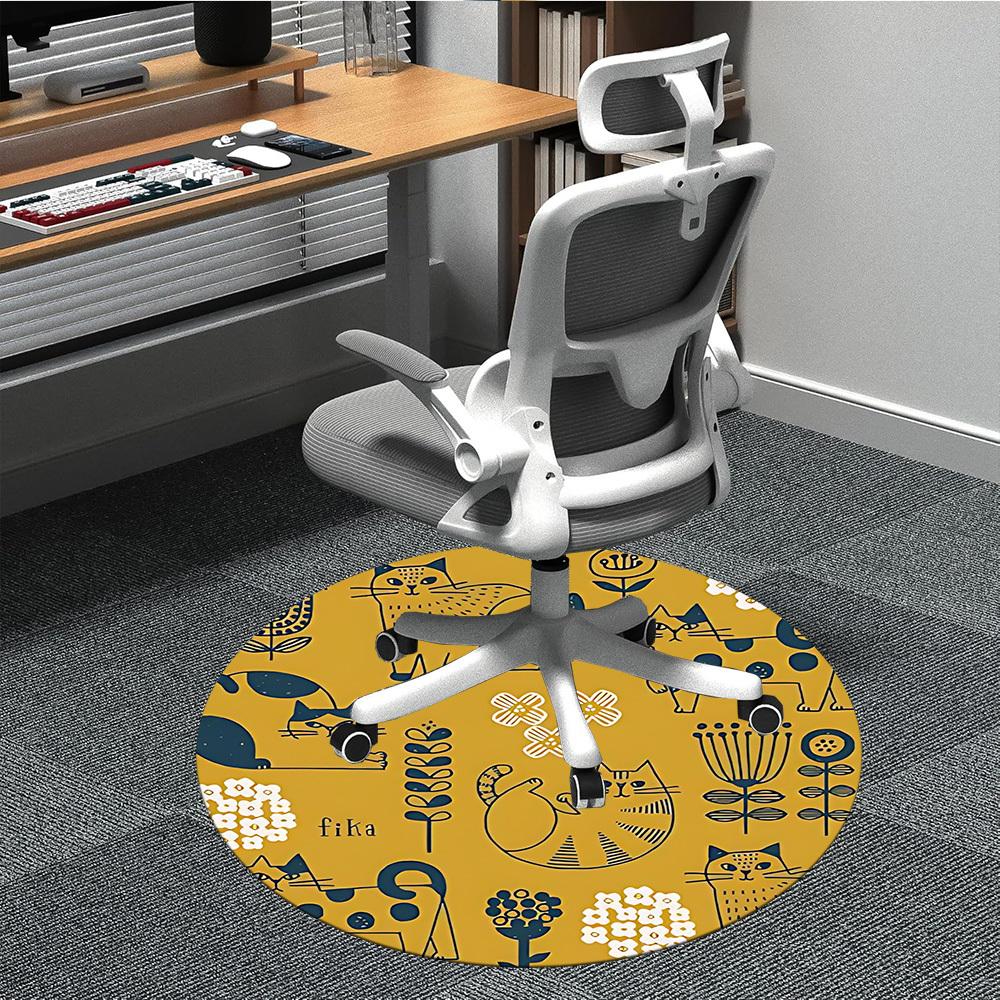 

1pc Cat Pattern Chair Carpet for Office, Perfect for Office, Holiday Party Decoration Choice yy260314017 80cm by 80cm