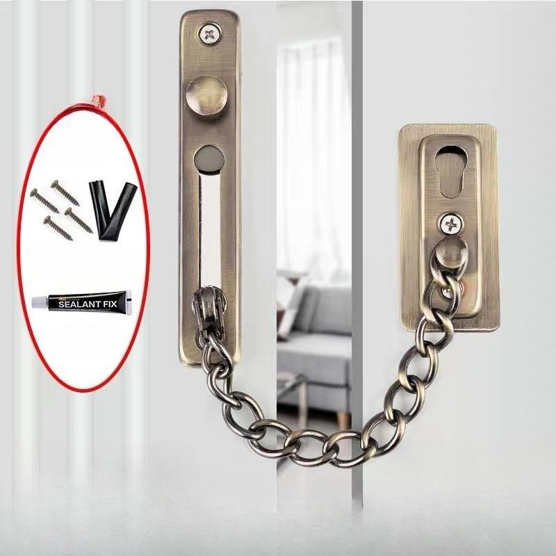 Stainless Steel Anti-Lock Door Chain Anti-theft Chain Security Protection Home Door Lock Apartment Hotel Screw Guard Accessorie