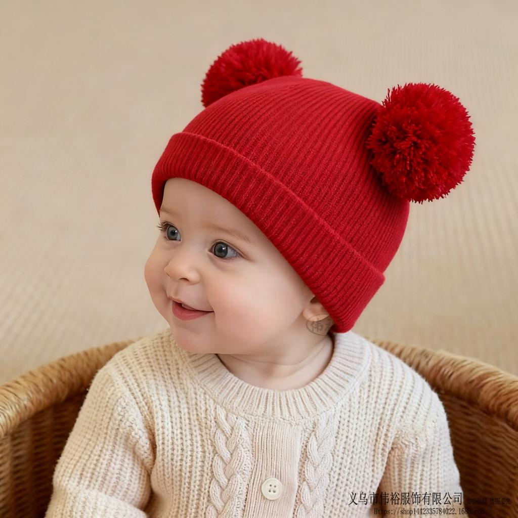 Kids Winter Warm Knitted Set Pom‑pom Hat Scarf Gloves 3‑Pcs Set Or Single Beanie Hat Windproof Ear Protection For Boys Girls Cold Weather Outdoor