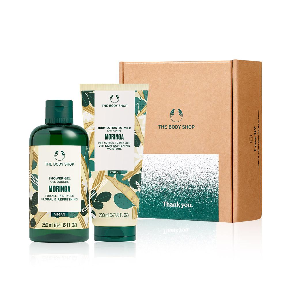 [The Body Shop] Moringa Shower Gel & Body Lotion Gift Set (with Shopping Bag)