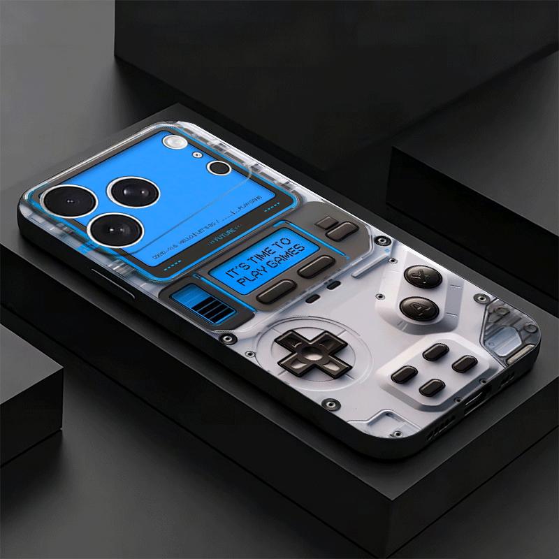 Soft Phone Case For iPhone 17 16 Pro Max 15 Game Console Fashion Boy 16E 17E 14 Plus 13 Mini 12 XS 7 SE 8 Air Black Cover Shell