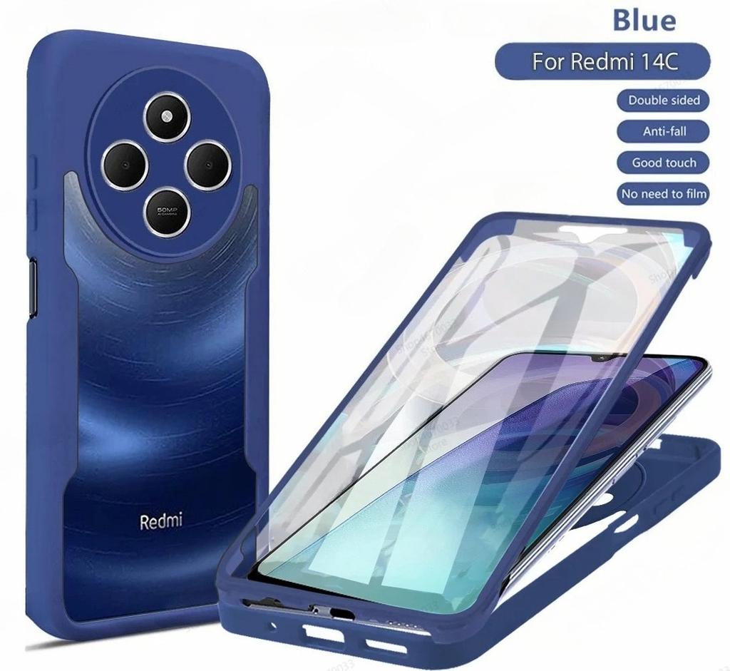 3IN1 360° Screen Protector Transparent HD Case For Redmi A5 A4 A3 A3 Pro 14C 4G Shockproof Soft Silicone Bumper Phone Back Cover