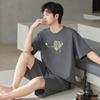 Pajamas Men's Summer Cotton Short Sleeve Shorts 1011 New Summer Thin Outer Wear Men's Large Size Loungewear Set