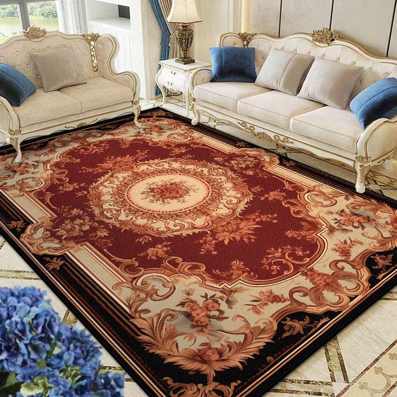European Style Carpet Luxury Bedroom Decoration Flannel Customizable Rugs for Living Room Soft Fluffy Lounge Floor Mat Office